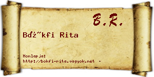 Bökfi Rita névjegykártya